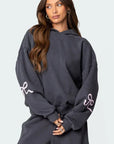 Cozy Rosette Two-Piece Women's Outfit – Stylish Oversized Overall Set in Cotton Blend for Relaxed Comfort