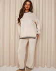 Comfortable Knitted Co Ord Set – Soft Fabric Lounge Set with Matching Top and Pants for Everyday Style