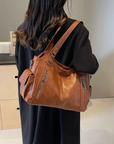 Stylish Vegan Leather Tote Bag with Smart Compartments – Spacious and Lightweight for Work and Everyday Use