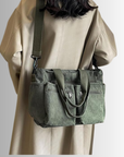 Urban Cord Tote Bag with Adjustable Strap, Multiple Pockets – Stylish Shoulder Bag for Everyday Use