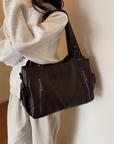 Stylish Vegan Leather Tote Bag with Smart Compartments – Spacious and Lightweight for Work and Everyday Use