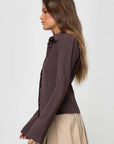 Elegant Striped Blouse for Women – Timeless Long Sleeve Summer Top in Relaxed Fit