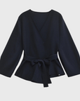 Variant image for Mauve Long Cardigan for Women with Tie Waist – Stylish Layering Piece in Burgundy, Navy Blue, Black, and Crème-7