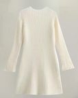 Figure-Flattering Women's Mini Dress in Soft Rib Fabric – Versatile Summer Dress with Flared Skirt