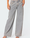 Stylish Women's Baggy Jeans with Unique Rosette Details – Comfortable High-Quality Denim for a Chic Look
