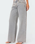 Stylish Women's Baggy Jeans with Unique Rosette Details – Comfortable High-Quality Denim for a Chic Look
