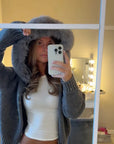 Stylish Women's Jacket with Removable Faux Fur Hood - Warm Winter Coat for Women, Versatile Outerwear in Multiple Colors