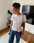Scrunched Women's T-Shirt – Soft Breathable Fabric with Flattering Fit – Casual Relaxed Style in Multiple Colors