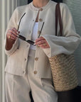 Elegant Women's Cardigan Sweater in Soft Fabric – Versatile Long White Cardigan for Layering