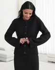 Variant image for Elegant Women's Cardigan Sweater in Soft Fabric – Versatile Long White Cardigan for Layering-13