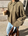 Khaki Suede Bomber Jacket for Men and Women – Stylish, Comfortable Fit, Classic Design, Versatile Outerwear