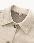 Women's Wool Blend Jacket with Boxy Fit and Wide Collar – Stylish Winter Coat for Casual and Formal Wear