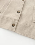 Women's Wool Blend Jacket with Boxy Fit and Wide Collar – Stylish Winter Coat for Casual and Formal Wear