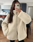 Oversized Teddy Jacket for Women - Cozy Teddy Fleece, Trendy Relaxed Fit for Chilly Days, Machine Washable