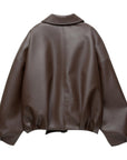 Stylish Women's Leather Bomber Jacket – Versatile Classic Design in Soft Artificial Leather