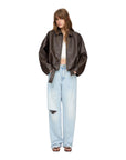 Stylish Women's Leather Bomber Jacket – Versatile Classic Design in Soft Artificial Leather