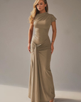 Variant image for Elegant Black Maxi Dress for Women – Long Sleeve Adjustable Lace-Up Back, Flattering Fit for Special Occasions-17