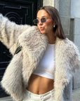Elegant Women's Faux Fur Jacket – Warm Outerwear in Sizes XS-L for Any Occasion