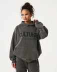 Oversized Charcoal Hoodie with Kangaroo Pocket – Premium Waxed Cotton for Ultimate Comfort