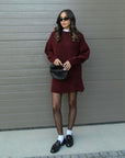 Elegant Women's Loungewear Set – Soft Knitted Two-Piece Top and Skirt Combo for Stylish Comfort