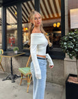 Off-Shoulder Women's Sweater in Soft Breathable Fabric – Relaxed Fit Casual Top for Effortless Style