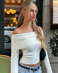 Variant image for Off-Shoulder Women's Sweater in Soft Breathable Fabric – Relaxed Fit Casual Top for Effortless Style-7