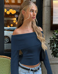 Off-Shoulder Women's Sweater in Soft Breathable Fabric – Relaxed Fit Casual Top for Effortless Style
