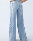 Stylish Bow Jeans with Unique Rosette Details – Comfortable High-Waisted Denim for All-Day Wear
