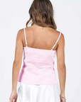 Elegant Women's V-Neck Tank Top with Lace Details – Adjustable Spaghetti Straps, Perfect for Going Out