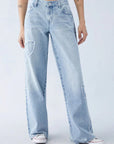 Stylish Bow Jeans with Unique Rosette Details – Comfortable High-Waisted Denim for All-Day Wear