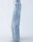 Stylish Bow Jeans with Unique Rosette Details – Comfortable High-Waisted Denim for All-Day Wear