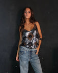 Womens Sequin Top with V-Neck – Elegant Going Out Top for Parties in Gold, Silver, and Black