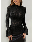 Variant image for Elegant Lace Women's Blouse with Wide Sleeves – Versatile Fashion Top for Any Occasion-9