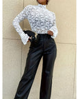Elegant Lace Women's Blouse with Wide Sleeves – Versatile Fashion Top for Any Occasion