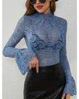 Elegant Lace Women's Blouse with Wide Sleeves – Versatile Fashion Top for Any Occasion