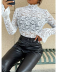 Elegant Lace Women's Blouse with Wide Sleeves – Versatile Fashion Top for Any Occasion
