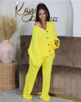 Variant image for Elegant Knitted Co Ord Set with Drop-Shoulder Cardigan and High-Waisted Wide-Leg Pants – Soft Ribbed Loungewear-13