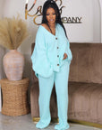 Variant image for Elegant Knitted Co Ord Set with Drop-Shoulder Cardigan and High-Waisted Wide-Leg Pants – Soft Ribbed Loungewear-17
