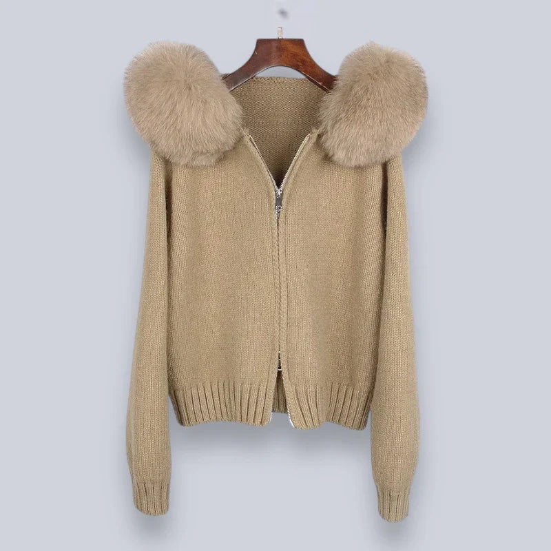 Variant image for Stylish Women's Jacket with Removable Faux Fur Hood - Warm Winter Coat for Women, Versatile Outerwear in Multiple Colors-3