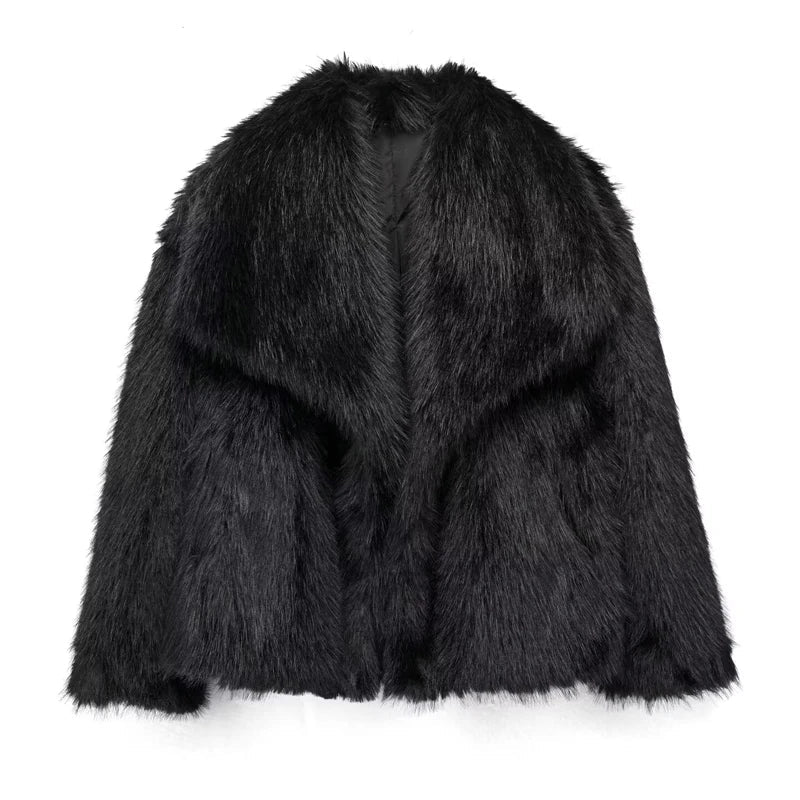 Variant image for Elegant Women's Faux Fur Jacket – Warm Outerwear in Sizes XS-L for Any Occasion-9