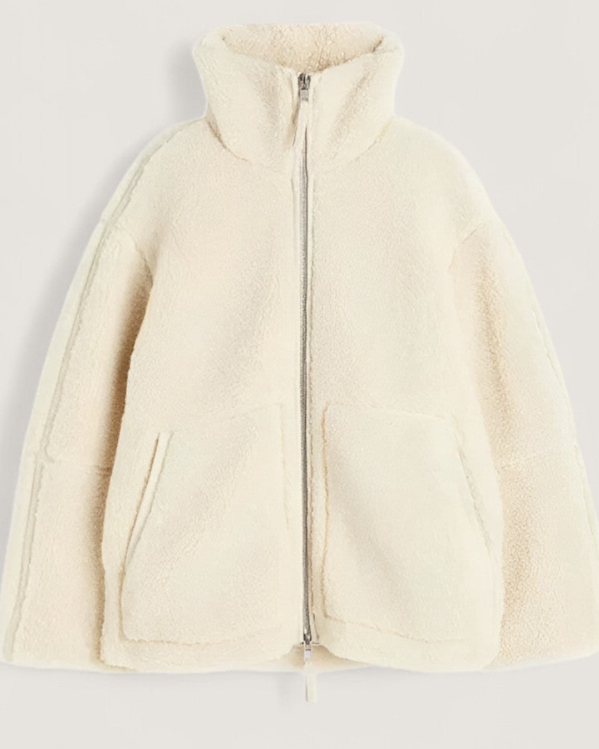 Variant image for Oversized Teddy Jacket for Women - Cozy Teddy Fleece, Trendy Relaxed Fit for Chilly Days, Machine Washable-5