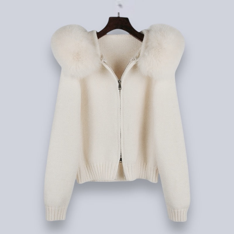 Variant image for Stylish Women's Jacket with Removable Faux Fur Hood - Warm Winter Coat for Women, Versatile Outerwear in Multiple Colors-1