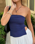 Variant image for White Strapless Tube Top – Elastic Fit Bandeau Top with Open Back Design for Women, Perfect for Summer Outfits-7
