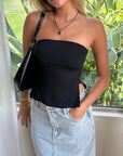 Variant image for White Strapless Tube Top – Elastic Fit Bandeau Top with Open Back Design for Women, Perfect for Summer Outfits-13
