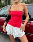 Variant image for White Strapless Tube Top – Elastic Fit Bandeau Top with Open Back Design for Women, Perfect for Summer Outfits-10
