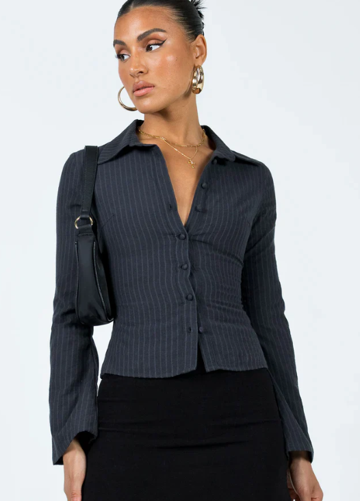 Variant image for Elegant Striped Blouse for Women – Timeless Long Sleeve Summer Top in Relaxed Fit-4