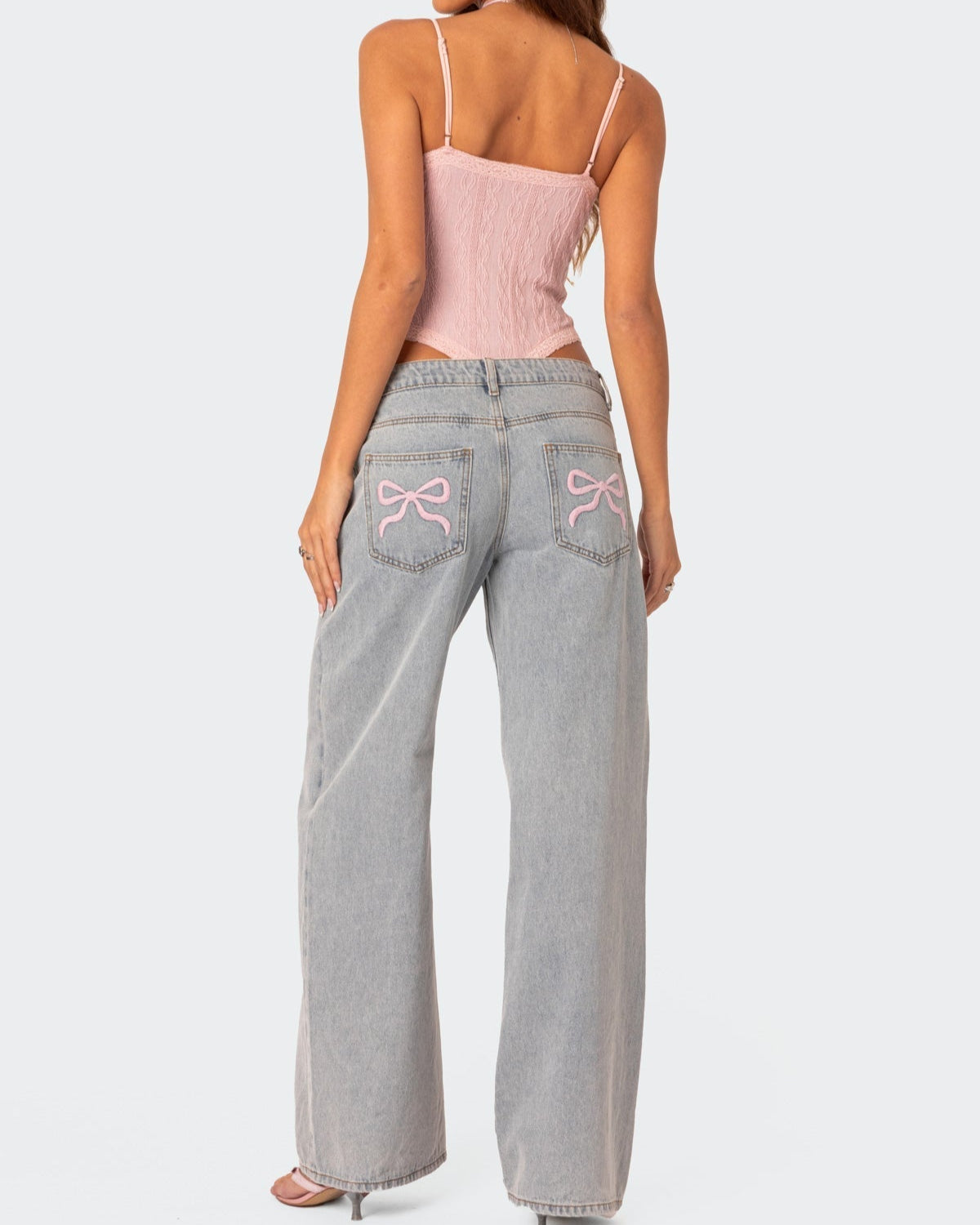 Variant image for Stylish Women's Baggy Jeans with Unique Rosette Details – Comfortable High-Quality Denim for a Chic Look-1