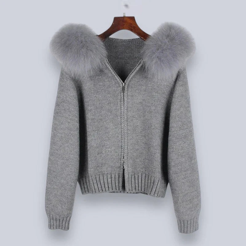 Variant image for Stylish Women's Jacket with Removable Faux Fur Hood - Warm Winter Coat for Women, Versatile Outerwear in Multiple Colors-4