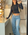 Low Rise Women's Black Jeans – Comfortable Stretch Denim with Flattering Fit