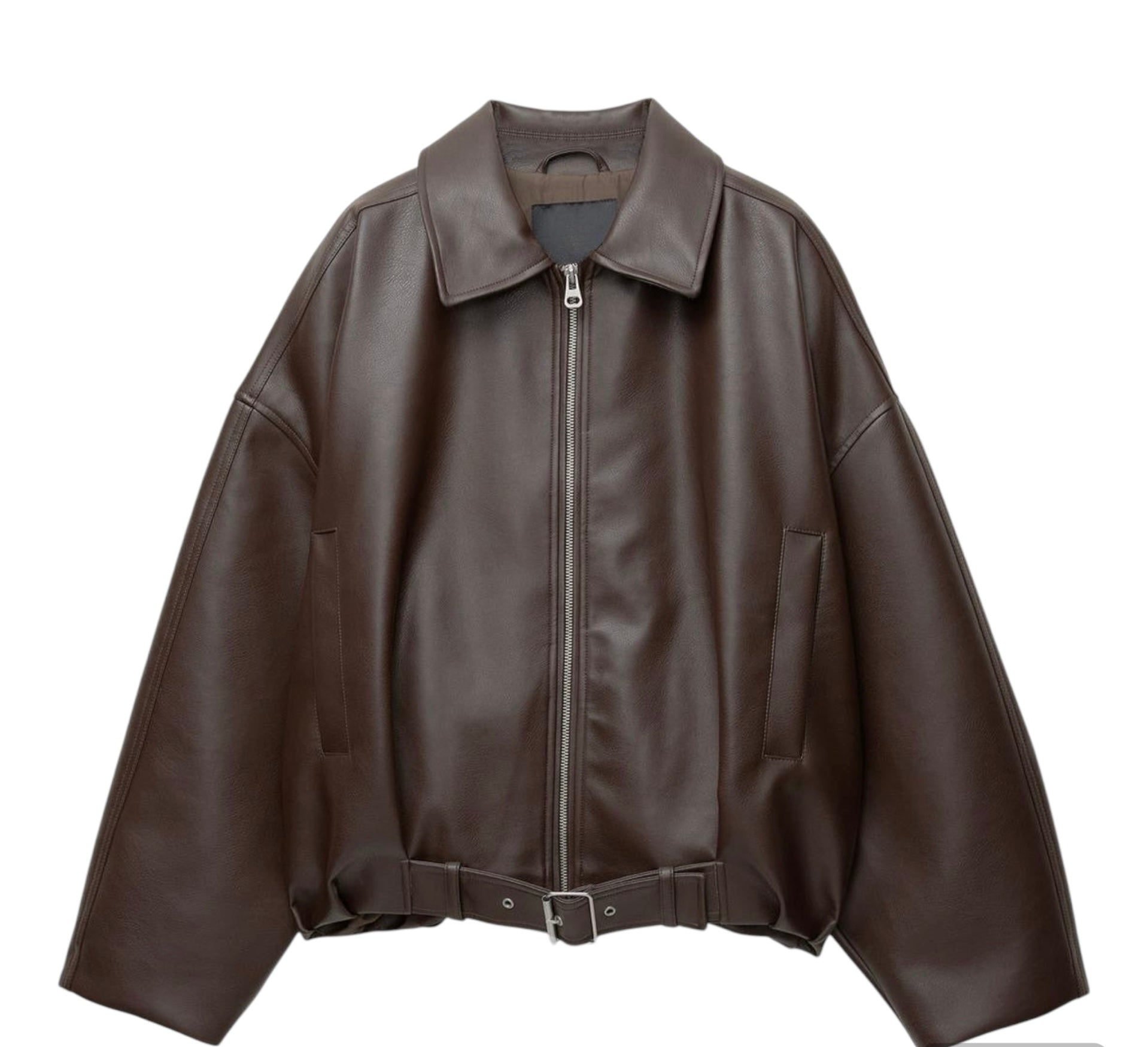 Variant image for Stylish Women's Leather Bomber Jacket – Versatile Classic Design in Soft Artificial Leather-1